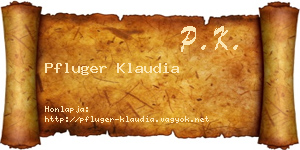 Pfluger Klaudia névjegykártya